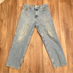 Vtg 90's Calvin Klein DISTRESSED Light Wash Blue Jeans Denim Streetwear 34X32